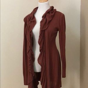 Ruffle-edge cardigan